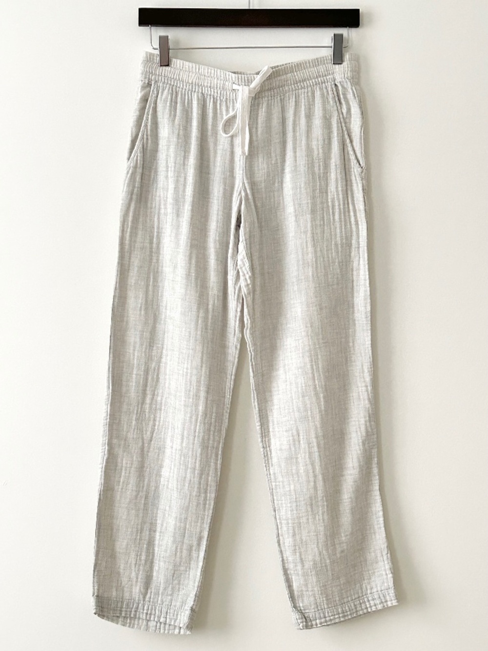 Ugg 100% Cotton Gauze Light Gray Drawstring Pants